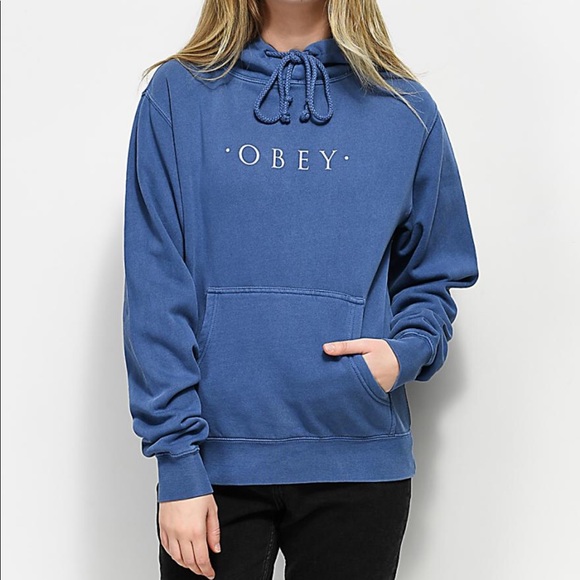 obey hoodie blue